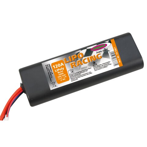 Pack de Batterie LiPo-Racing 7,4V 5000mAh 2N Tam FicheHardcase/Bords arrondis