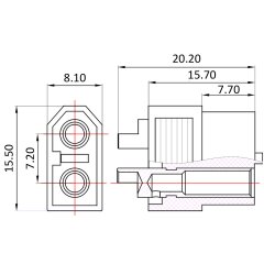 Fiche haute intensité/-Prise XT60 2pc.