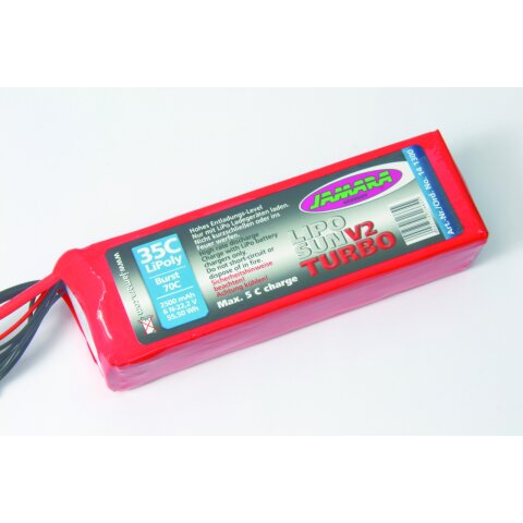 Batería LiPo Sun Turbo 22,2V 2500mAh 4N 55,5Wh 35C/70C mit GPR Balancer Stecker 6N