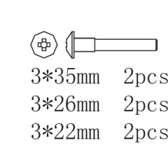 Perno braccetto Vo-Mj-Ti-Ho-In per 2pz 3X35 3X22 3X26