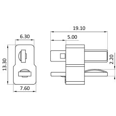 Connettore LiPo Spina(m)/Presa (f) T-Dean